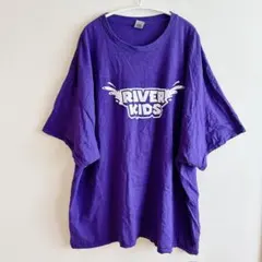 ギルダン ロゴ Tシャツ クルーネック 半袖 3XL 紫 綿 普段着 お出かけ