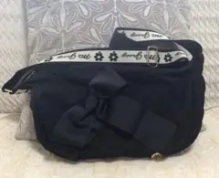 Ms Gracy 黒 リボン付きショルダーバッグのサムネイル