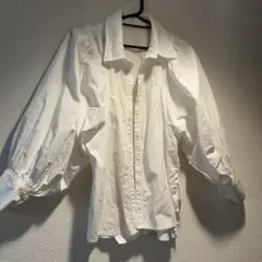 ボリュームスリーブ ホワイトシャツ ブラウス