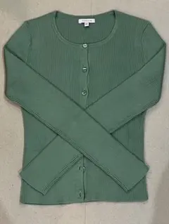 TOCCA グリーンシルクリブ編み洗えるカーディガン XS お値下げしました