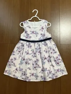 BeBe べべ マニョリア プリント ノースリーブ 花柄ワンピース 100