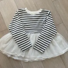 petit main ストライプ柄 長袖カットソー 110