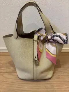 エルメス ピコタンMM エクラ 白 トリヨンクレマンス □I刻印 美品 