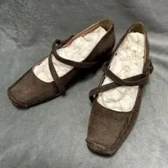 （展示品）REGAL リーガル スクエアトゥパンプス スエード 22.5㎝