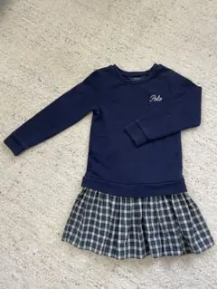 Polo Ralph Lauren 長袖ワンピース ネイビー チェック