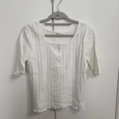 Ciaopanic 半袖 リブ カットソー ホワイト