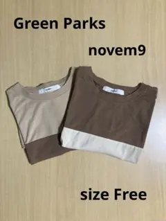 Green Parks novem9 カラーブロック　Tシャツ　2枚　フリーのサムネイル