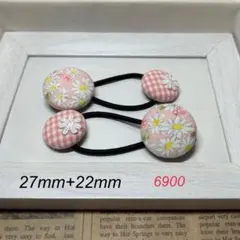 No.156 ハンドメイド リバティ くるみボタンヘアゴム - メルカリ