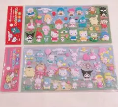 サンリオ　キャラクターずかん　シール　ピンク　レッド