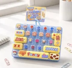 キーボード風 プッシュポップ キーホルダー くま