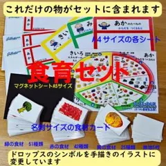 食育セット　食材あそびセット　(名刺サイズ） 食育に　料理に　栄養素の学習に