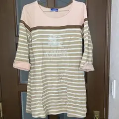 Burberry Blue Label ストライプ チュニック 五分袖