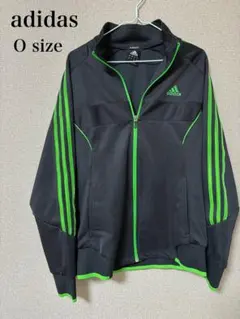 【adidas CLIMALITE 】トラックジャケット 刺繍ロゴ 3本ライン