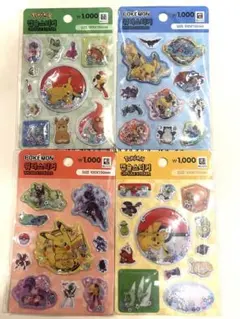 【韓国限定】ポケモンシール/ウォーターシール4点セット/韓国ダイソー