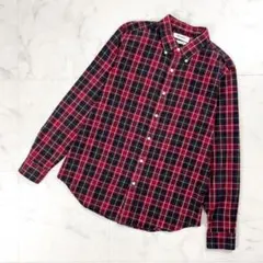 Gymphlex 起毛チェックシャツ レッド系 サイズ16*ED710