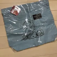 スヌーピーPEANUTS コットン トートバッグ 青