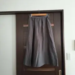 無印良品☆MUJI☆麻100%フレアロングスカート 総ゴムウエスト