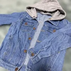 デニムブルー フード付きジャケット