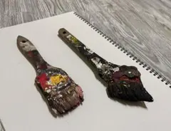 絵の具付き刷毛 インテリア（２本セット）