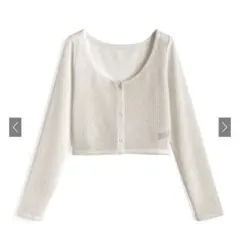 【新品未使用】GRL リブクロップド丈シアーカーディガン ［ru1232］