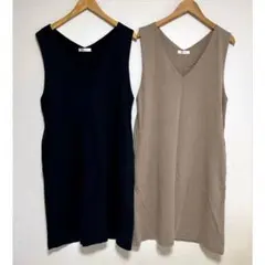 【2色セット】NAUW CLOSET マタニティ Vネックノースリーブワンピース