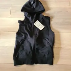 zara 黒いフード付きジップアップパーカー 120cm