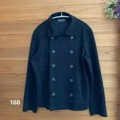 ダークグレー ウール混紡 ダブルブレストジャケット