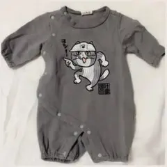 50-60 仕事猫 現場猫 ロンパース グレー