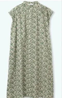 PONT DE CHALONS 定番人気のシャツワンピース・リーフ柄・フレンチ袖