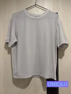 UNIQLO クレープジャージー 半袖Tシャツ ライトグレー Mのサムネイル