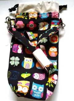 お値下げ！ ペットボトルカバー ふくろう 肩ひも付き
