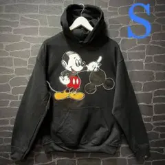 パロディ パーカー 男女兼用 バーコード ミッキー フーディ 面白いパーカー(黒