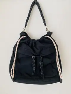 CTFK ブラック ナイロン ショルダーバッグ