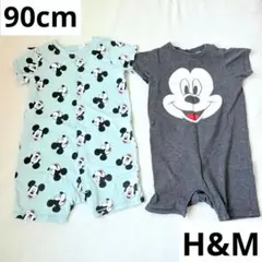 H&M ミッキーロンパース 90cm✨ 2点セット