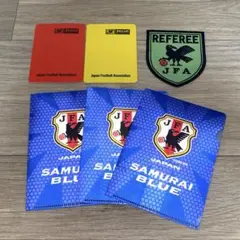 【未使用】サッカー 審判用カード(イエロー、レッド)とパッチセット