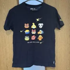 UNIQLO Tシャツ 150 ネイビー　あつまれどうぶつの森