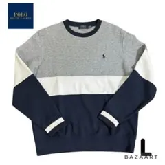 POLO RALPH LAUREN 切り替え クルーネック スウェット Lのサムネイル