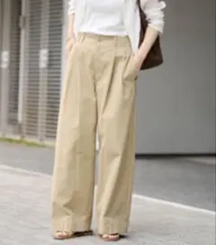 美品＜conte＞ラップ チノ テーパードワイドパンツ辺見えみり コンテ