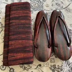 【新品未使用品】ワインレッド ハンドバッグと草履セット