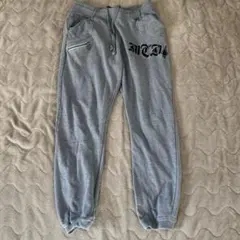 MCDロゴ入りグレー スウェットパンツ