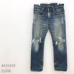 EDWIN 503 ストレートデニム ダメージ加工 ブルー 32×32