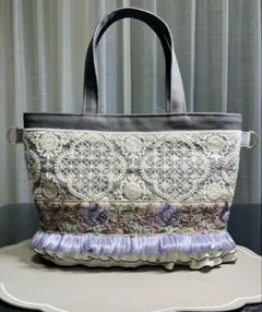 インド刺繍リボントートバッグ㉚