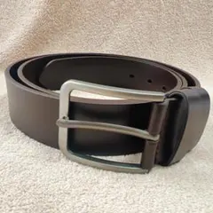 メンズベルト　牛皮　ブラウン　シルバーバックル
