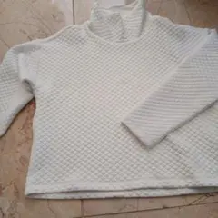 new balanceニューバランスホワイトキルティングトレーナーLハイネック