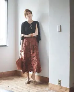 タグ付き新品未使用⭐︎ジャスグリッティー　レース刺繍フレアスカート　ロングスカートのサムネイル