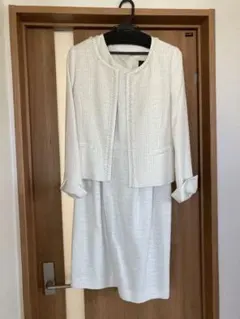 アンタイトル　セレモニースーツ　ツイード　セットアップ　ベージュ　アイボリー