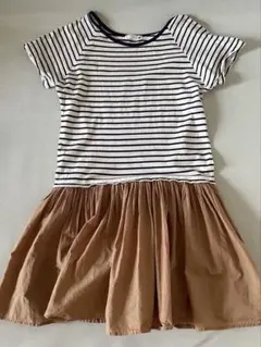 earth ストライプ 半袖ワンピース フリーサイズ