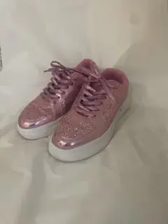 厚底ピンクグリッタースニーカー
