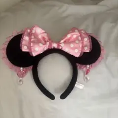 ミニーマウス　カチューシャ　イヤリング　ピンク　平成