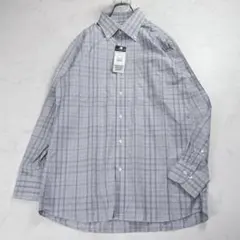 新品タグ付✨ バーバリーロンドン BDシャツ L チェック グレー系 コットン